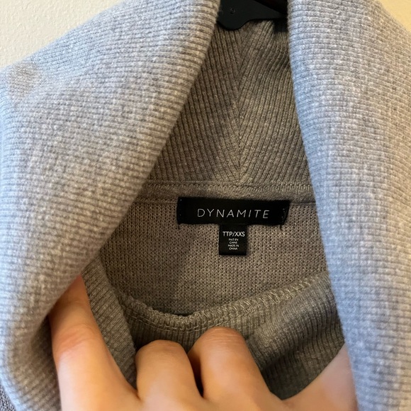 Dynamite Grey Bat Wing Turtleneck Sweater - Picture 3 of 7